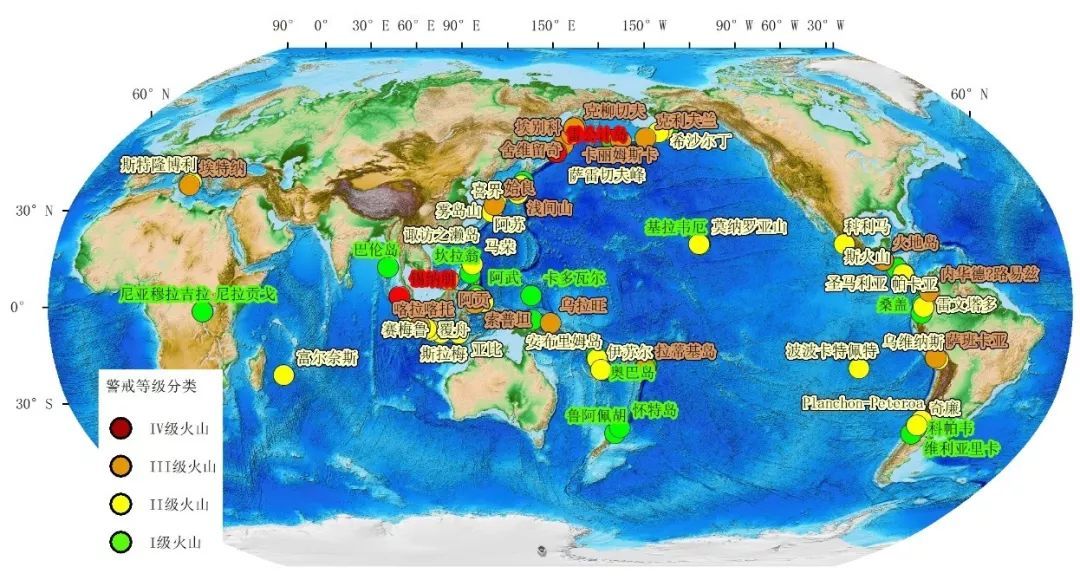 菲律宾以及中南美洲等地区最为密集;另有一些活火山分布在世界各地,如