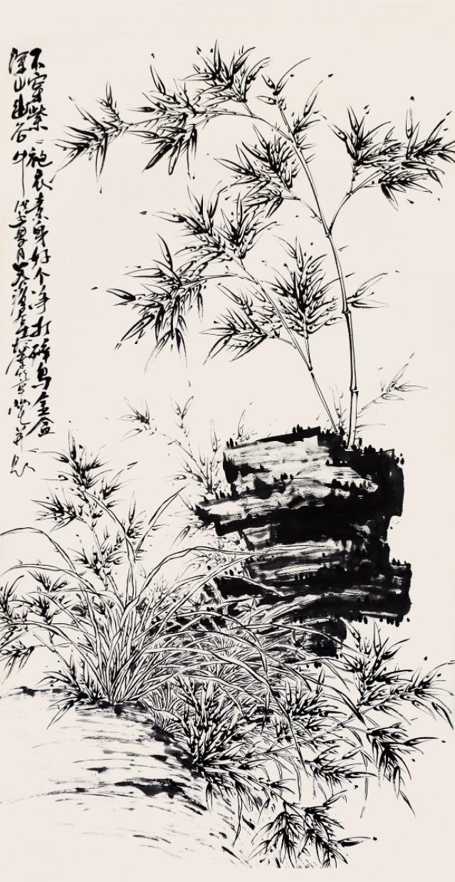 姜子龙水墨画图片传习古风国潮竹子禅意