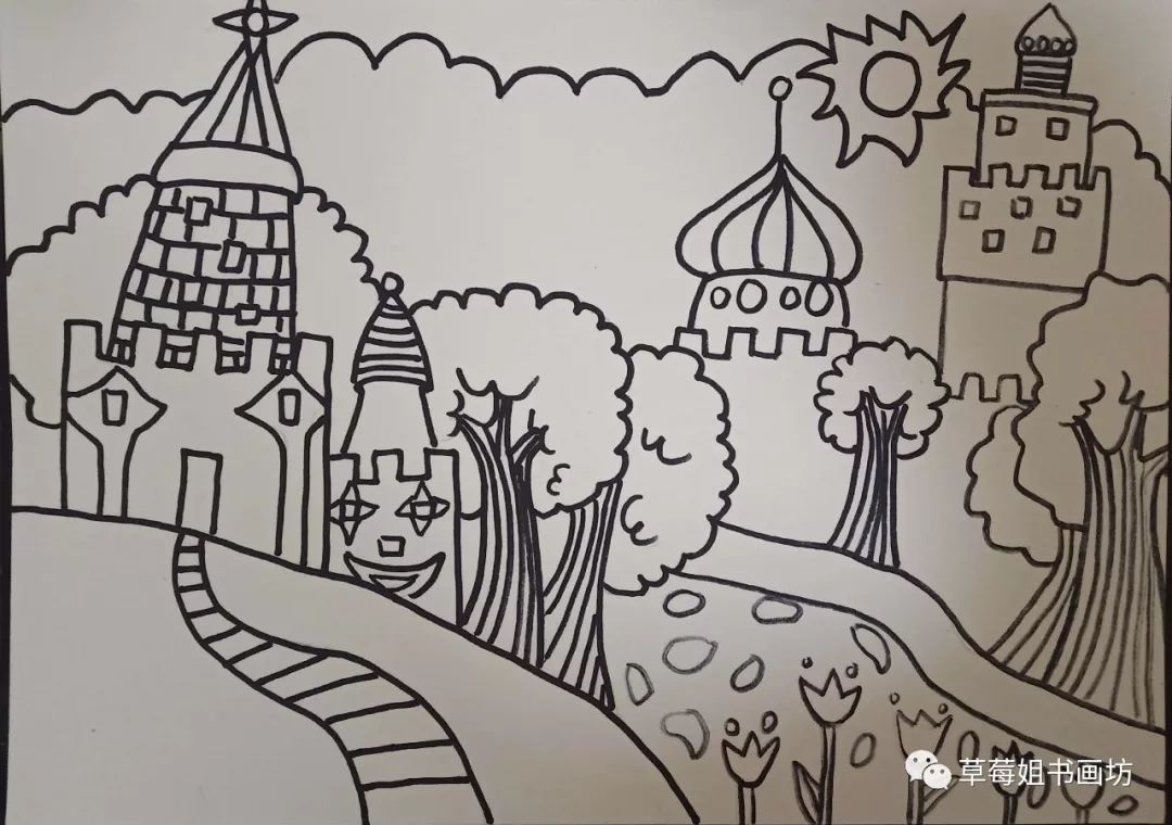 教程|儿童创意画《梦幻城堡》