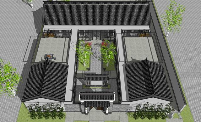 最美自建三合院,328㎡,一线庭院,网友:未来一人一套四合院