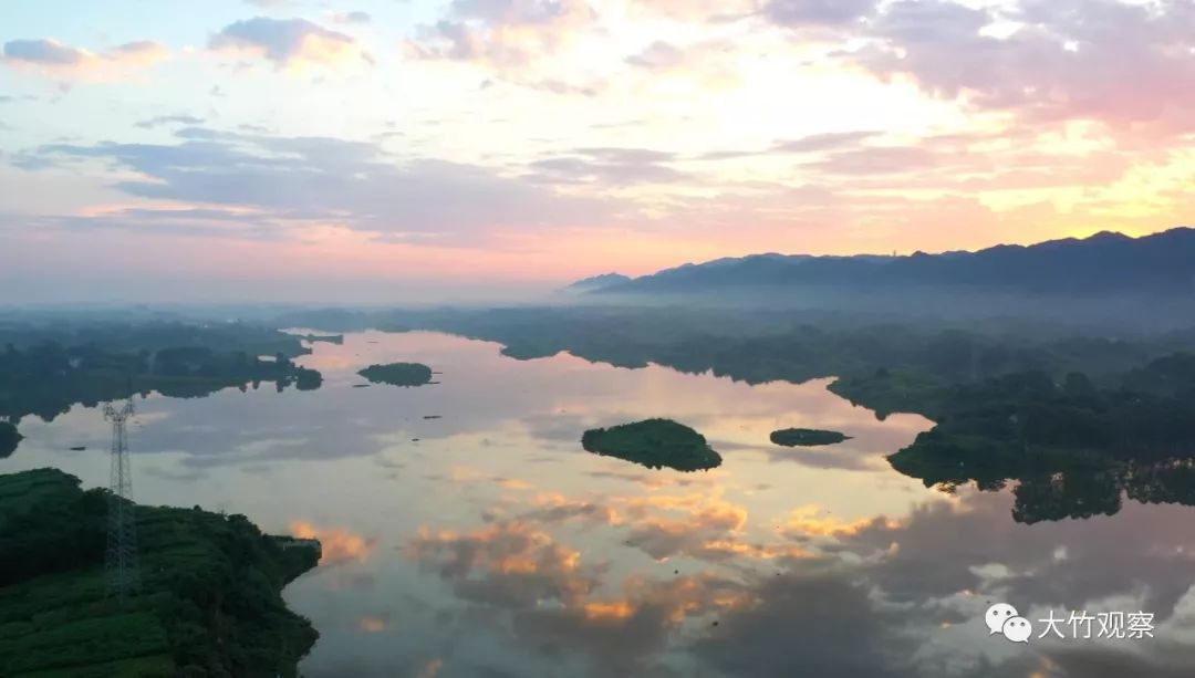 航拍大竹:湖光山色自然美,天空之境百岛湖