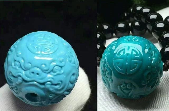 示例:盘玩玉化效果 注意:天然玉化料绿松石与盘玩玉化是两个不同的
