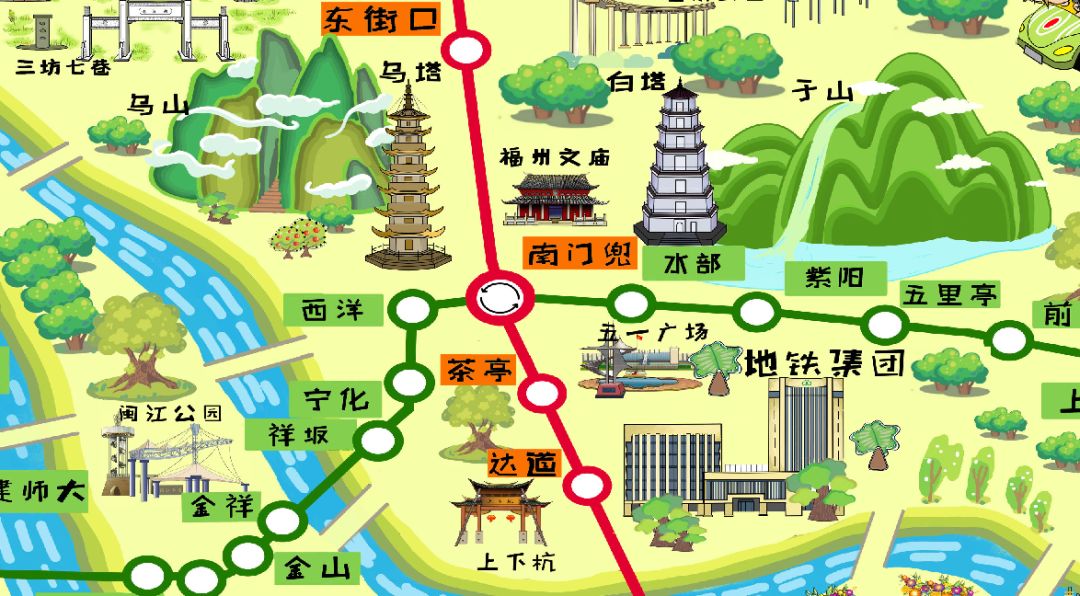 福州地铁手绘地图来了!4000份,随手领!