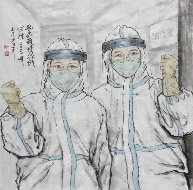 山西书画家心系武汉用画笔为战疫助力加油