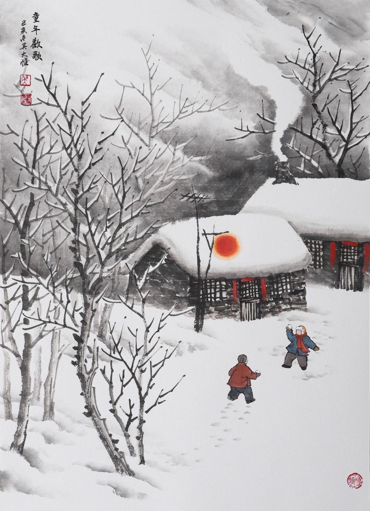 画坛才子吴大恺禅意雪景作品赏析