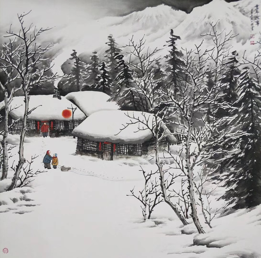 画坛才子吴大恺禅意雪景作品赏析