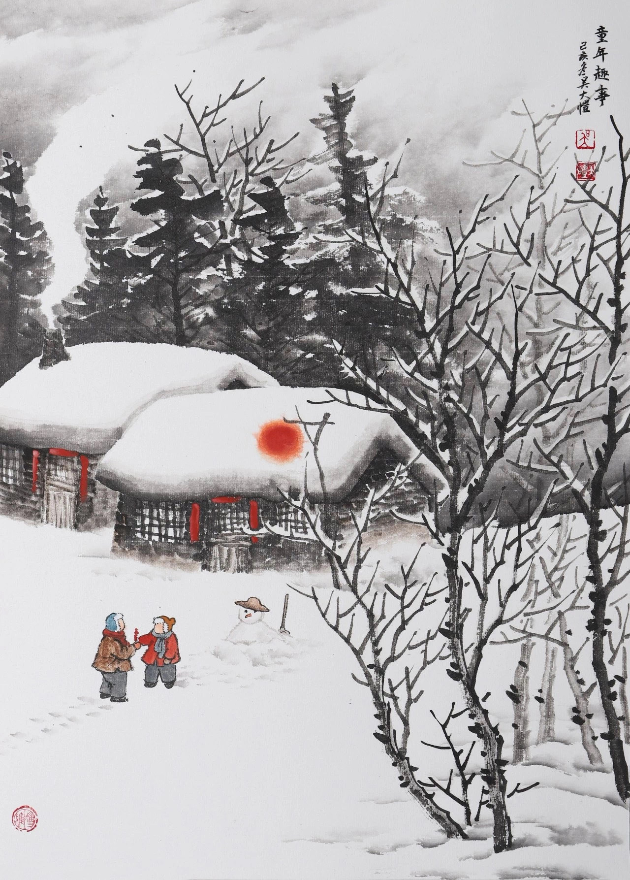 画坛才子吴大恺禅意雪景作品赏析