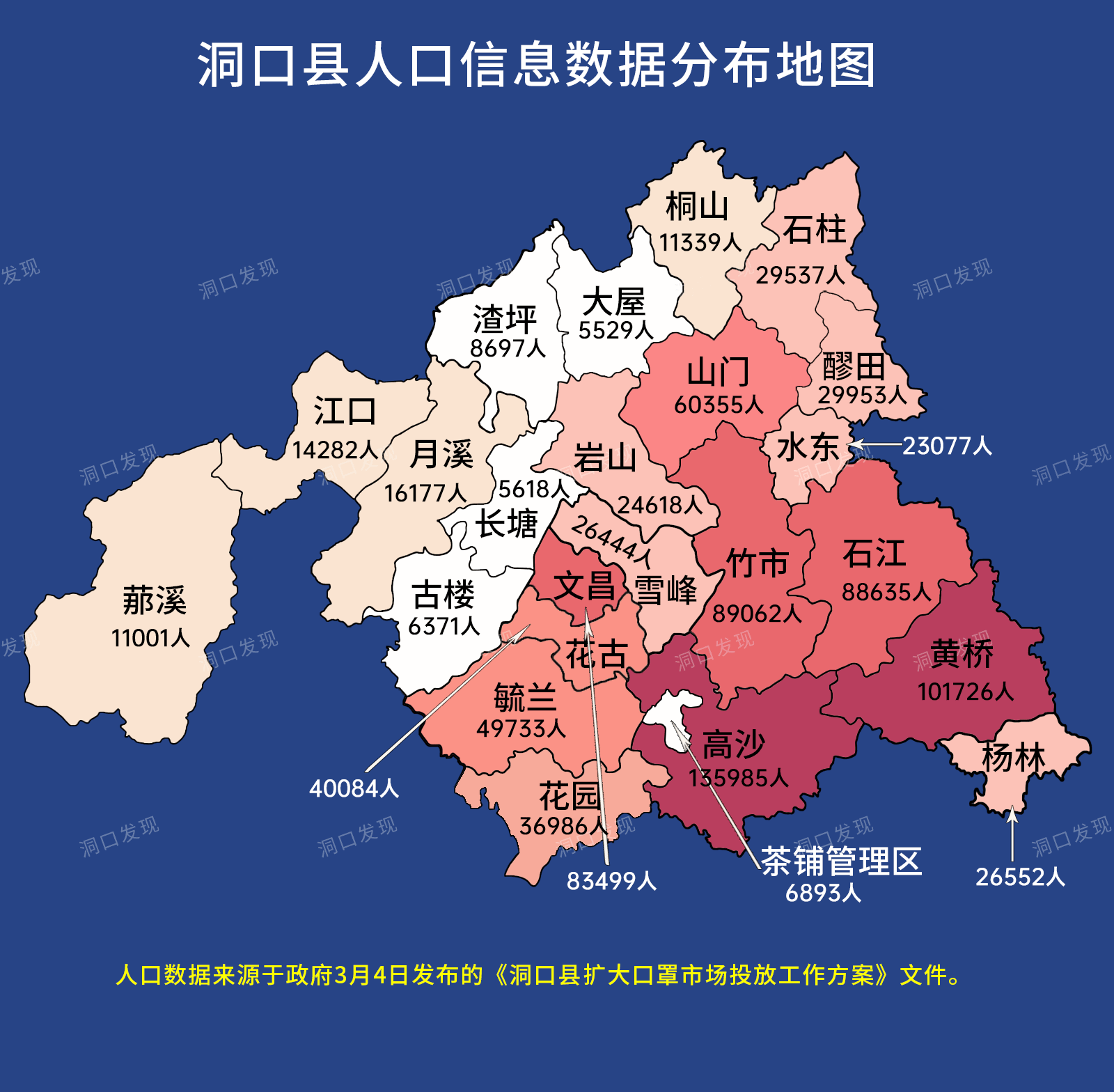 2020年洞口县人口信息地图