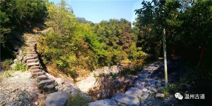 温州石垟岭古道,门槛山若嶂屏立,龙娘山尖高耸,风景如画