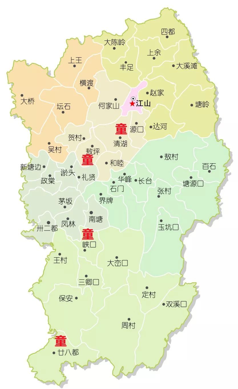 江山市地图乡镇分布图图片