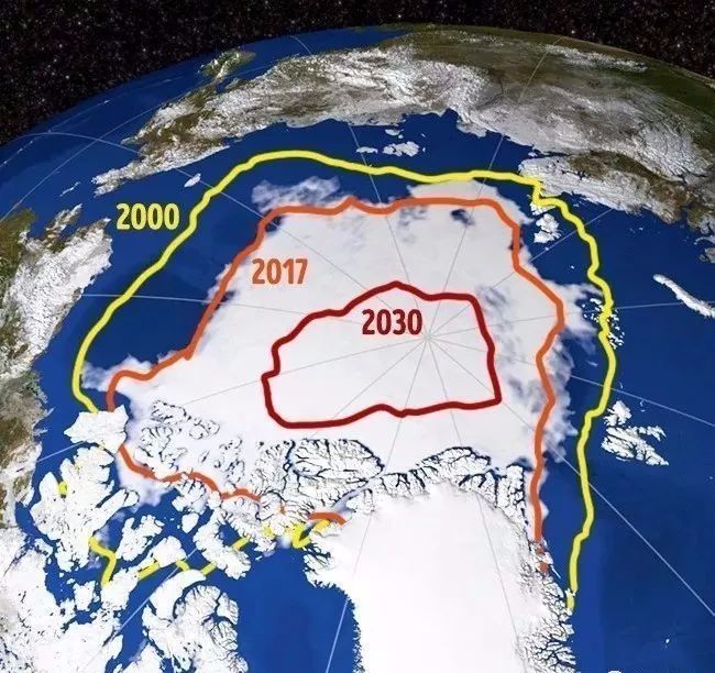 据估计,北冰洋里的冰将在21世纪末完全融化