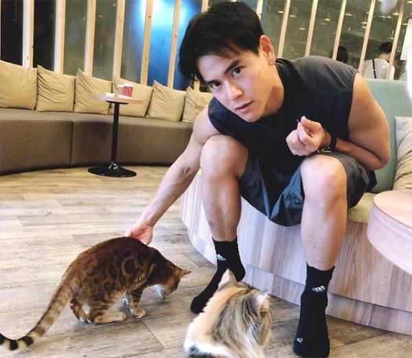 彭于晏不愧是衣架子,大红色西装也能穿的脱俗,脚踩小白鞋超减龄