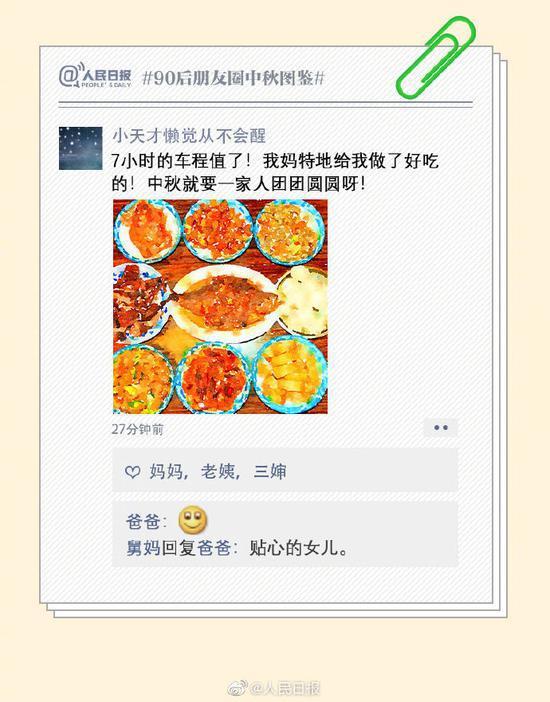 #人民日报#90后朋友圈中秋图鉴出炉 网友：你偷看了我的手机