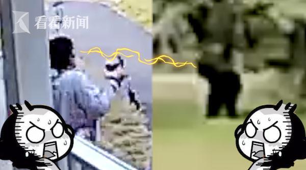 #光明网#女子出家门与黑熊对视…… 双方吓到一同跳起奔逃