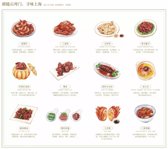 最新手绘版上海味道美食地图收好首届上海美食节来了
