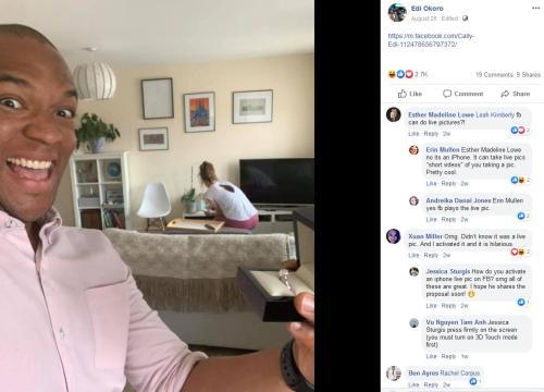 [光明网]英国男子求婚挑战：女友与钻戒合照一个月傻傻不知
