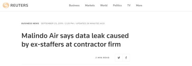 环球网■马印航空称乘客数据泄露系其承包商公司两名前职员所为