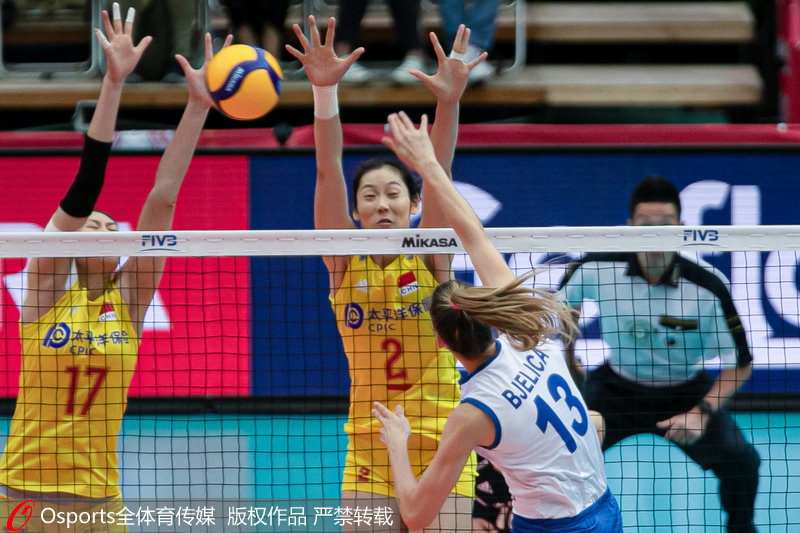 [人民网-体育频道]高清：女排世界中国3-0横扫塞尔维亚 十战全胜提前成功卫冕！