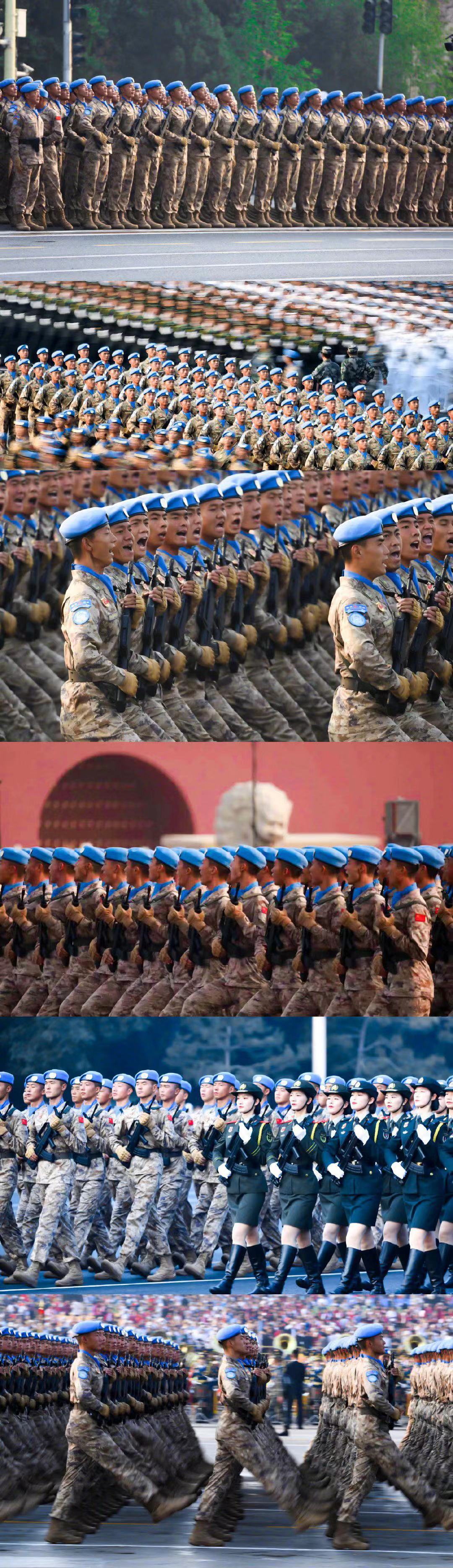 #文汇报#阅兵多图来袭，这真的不是Ctrl＋V！ 向新中国70年的风雨征程、砥砺前行敬礼