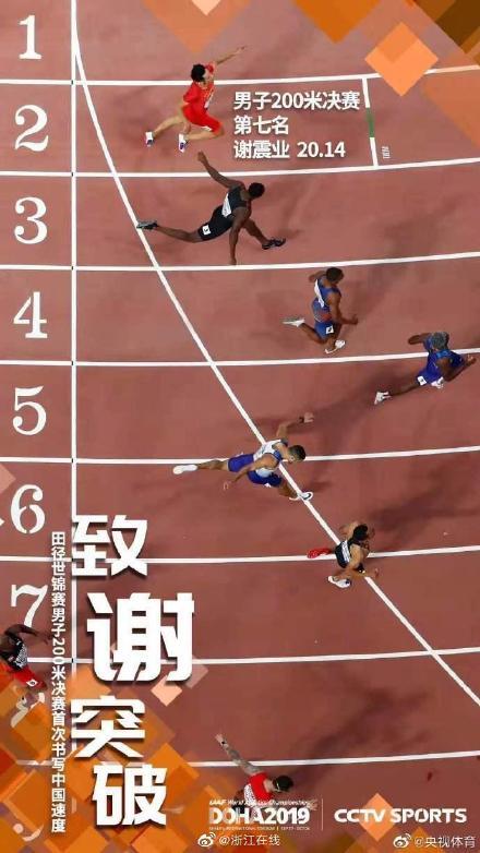 光明网@创历史！世锦赛谢震业200米决赛第七，看回放感受中国速度