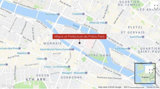 环球网：突发！男子持刀冲入巴黎警察总局，4警员被杀