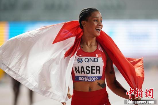 【中国新闻网】多哈田径世锦赛女子400米决赛 巴林选手纳赛尔夺冠
