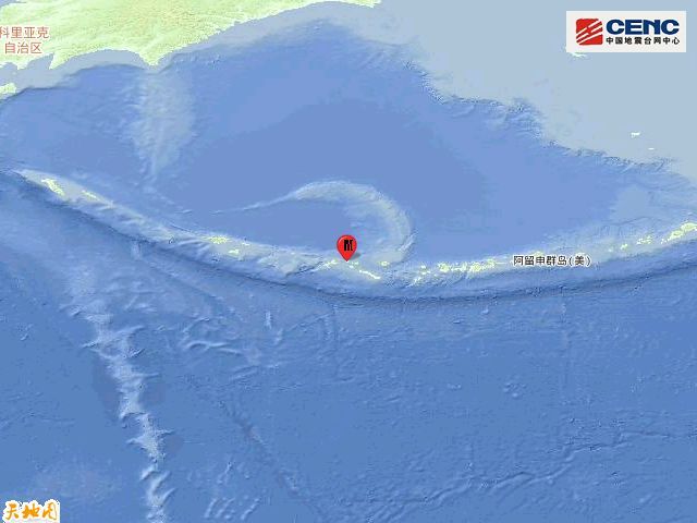 [中国地震局网站]拉特群岛发生5.1级地震 震源深度130千米