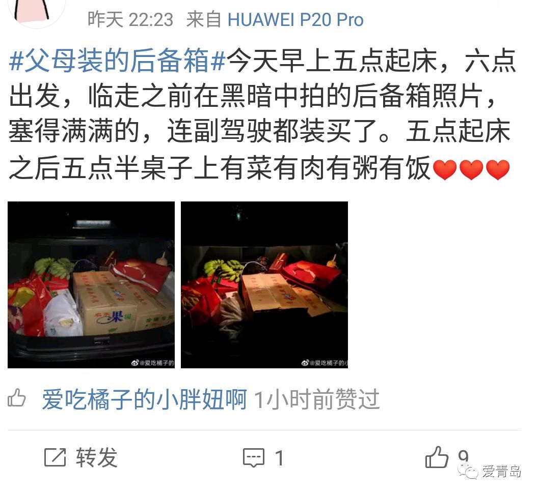【新闻晨报】上班第一天，网友感叹：能抚慰心灵的唯有父母塞满的后备箱…