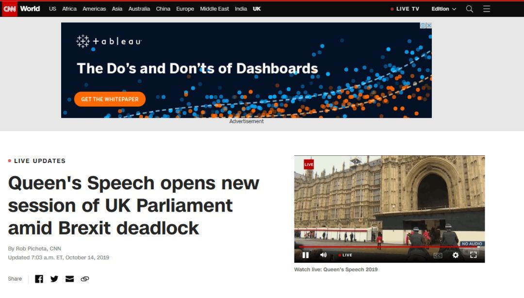 #环球网#女王的演讲。