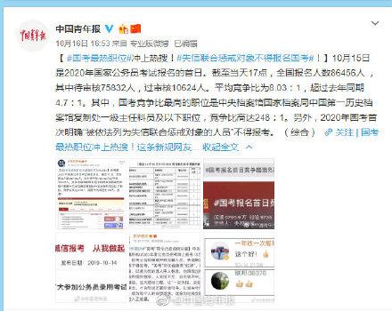 [光明网]最热岗位竞争比539:1 53.1%受访者报名国考先看编制