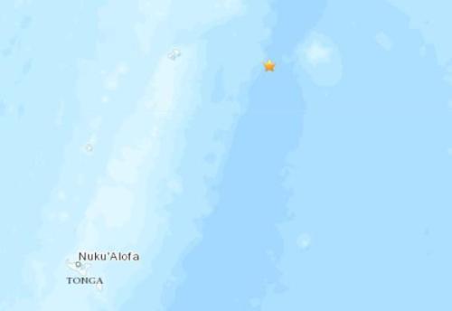 [中国新闻网]汤加东北部海域发生5.1级地震 震源深度10千米