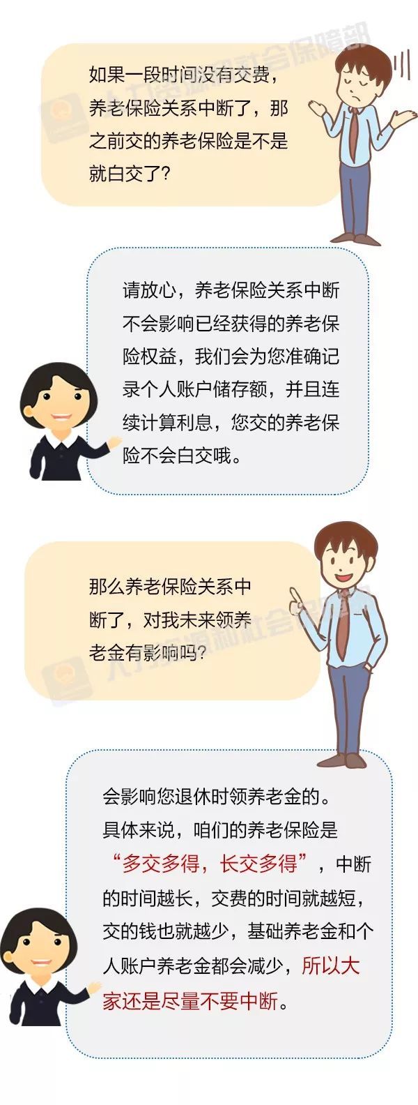 「中国政府网」企业职工养老保险中断了咋办？看这里就明白啦