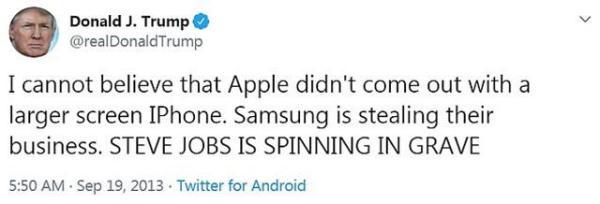「光明网」特朗普发推喊话苹果CEO 要求iPhone装回Home键