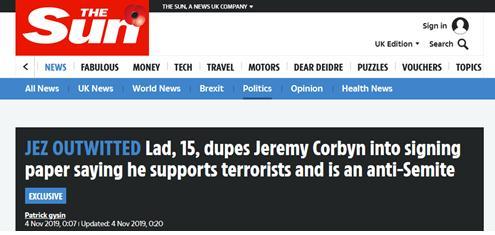 [环球网]因一个签名，英国工党领袖被15岁男孩“耍了”，还没察觉