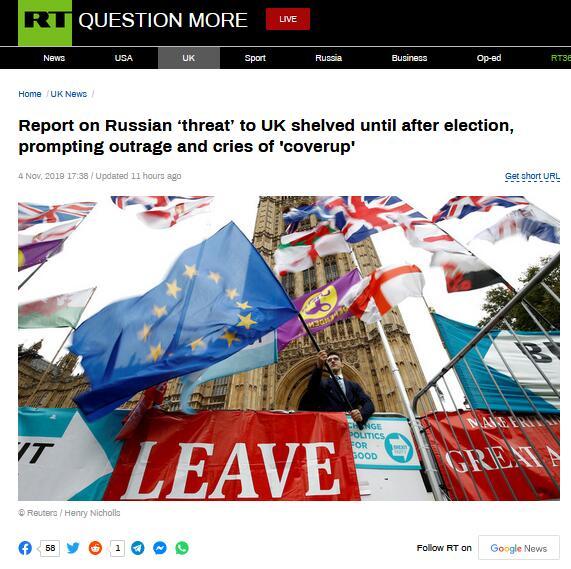 #环球网#英政府拒绝大选前公布“俄干涉内政”报告，政界不满