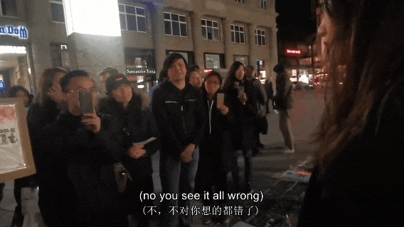 [中国经济网]“一群巨婴！”内地姑娘流利切换3种语言，正气回怼港独示威者