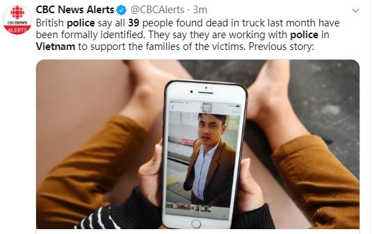【中国经济网】英国“死亡货车”案39名死者身份确定：均为越南人