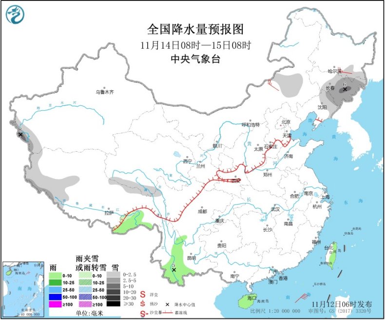 「中国气象局」强冷空气影响中东部地区 部分地区大风降温明显