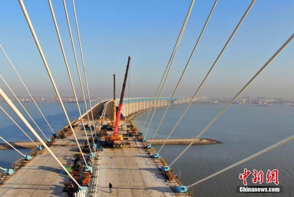 【中国网】沪通长江大桥斜拉索吊装全部完工「组图」