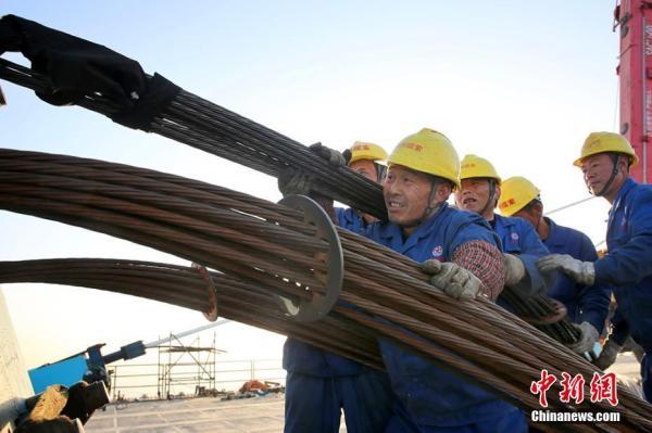 【中国网】沪通长江大桥斜拉索吊装全部完工「组图」