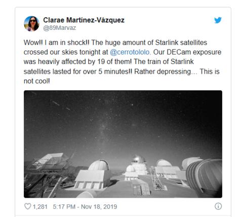 「海外网」SpaceX的42000颗卫星开始排队上天 天文学家急了