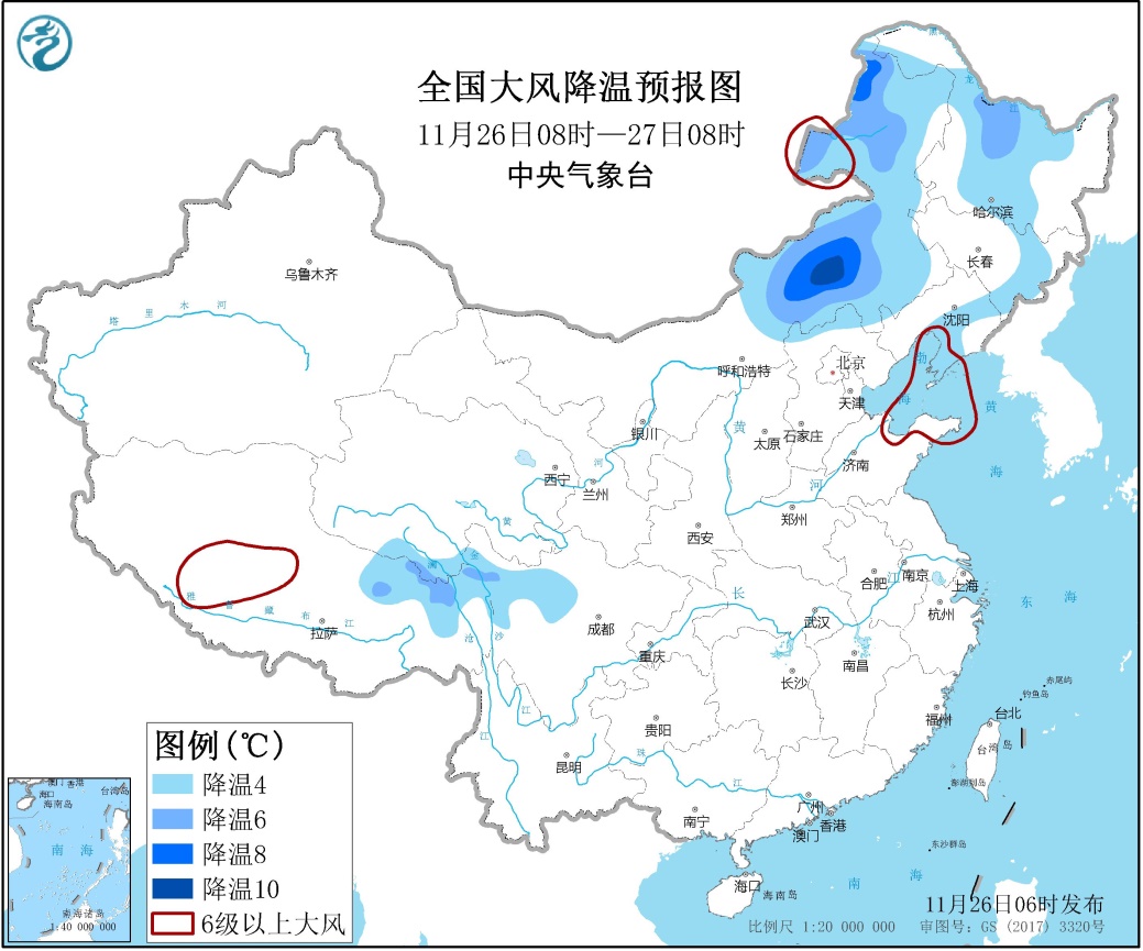 「中国气象局」弱冷空气“骚扰”北方地区 长江中下游有小到中雨