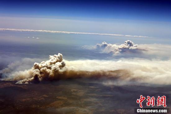 「环球网」澳洲森林大火持续燃烧 滚滚浓烟清晰可见