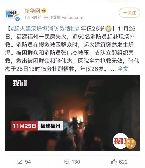 #光明网#救火英雄张伟杰被批准为烈士！追记个人一等功