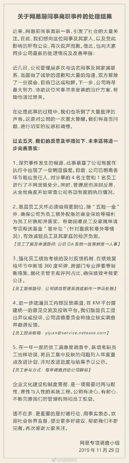 #光明网#网易与被裁员工达成和解 将处分4名主管和1名员工
