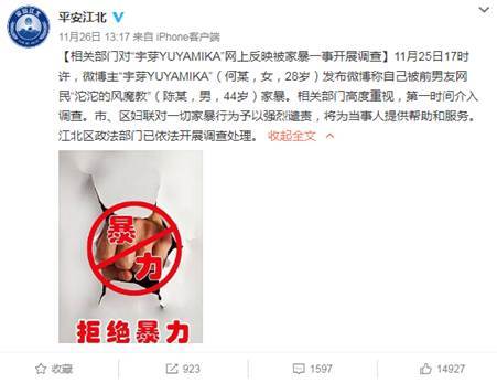 人民网-舆情频道■“宇芽被家暴事件”引热议：联动处置助力舆论平稳回落
