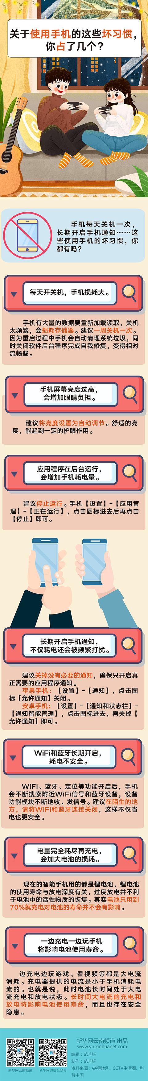 「新华网」关于使用手机的这些坏习惯，你占了几个？