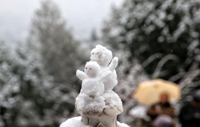 新京报：雪落京城景山公园成热门打卡地，有市民摸黑排队等开园