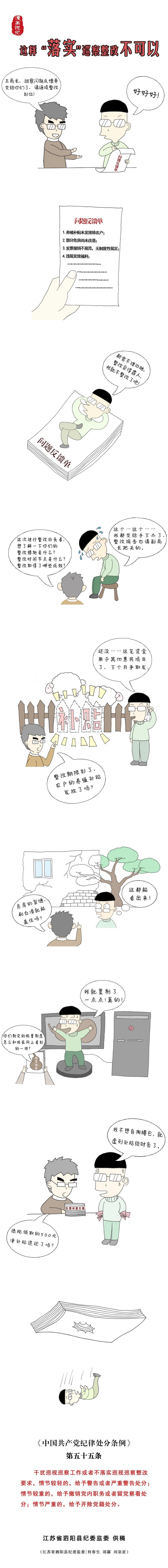 「中央纪委国家监委网站」这样“落实”巡察整改不可以 | 漫画说纪
