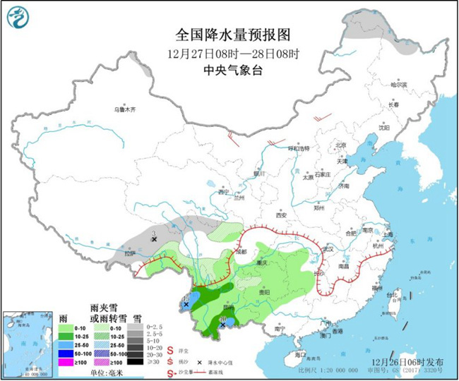 [中国天气网]东北西南等地降温明显 南方阴雨范围缩减